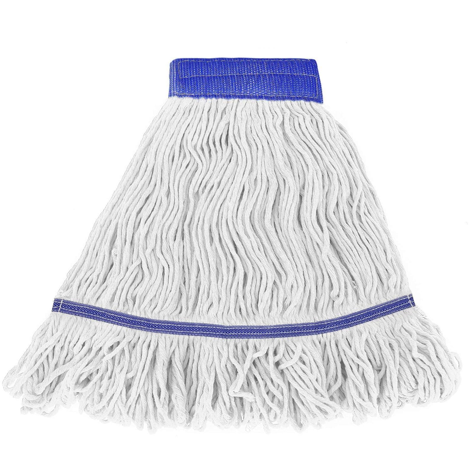 Tidy Monster Loop End Commercial String Mop Head, String Cotton mop Heads, 6 Inch Headband, Mop Head Replacement for Home, Highly Absorbent,Industrial and Commercial Use (3-White)