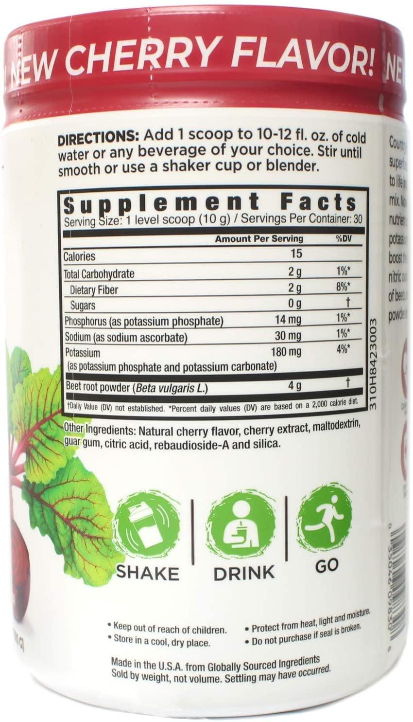 COUNTRY FARMS Country Farms Bountiful Beets Circulation Superfood, Delicious Natural Flavor 10.6 Ounces Each (9)