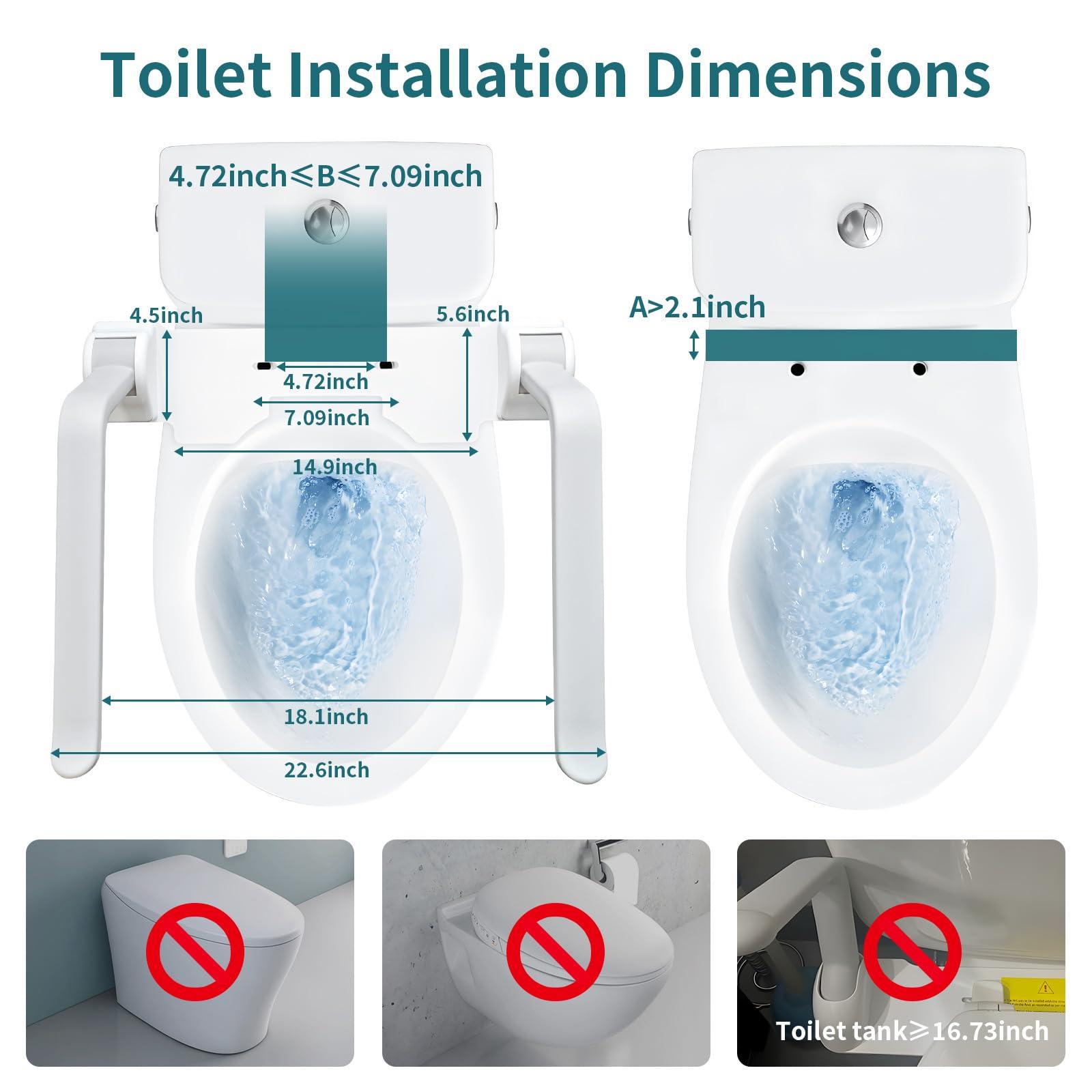 Eosprim Eosprim Toilet Safety Rails for Seniors, Toilet Safety Frame with Handles for Elderly and Handicap Disabled, Toilet Grab Bars Lift Assist Devices for Bathroom, Toilet Safety Rails (White)