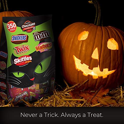 Mars M&M\'S, SNICKERS, TWIX, STARBURST & SKITTLES Halloween Chocolate Candy Fun Size & Minis Variety Mix 127.78-Ounce 350-Piece Bag