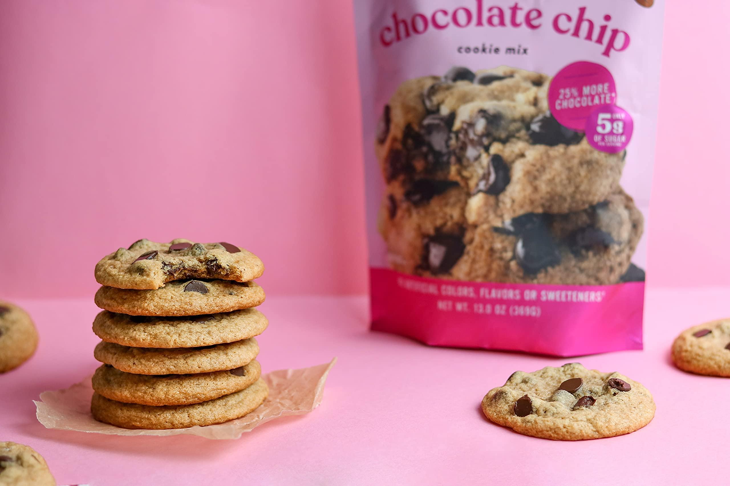 Miss Jones Baking Miss Jones Baking Gluten-Free Chocolate Chip Cookie Mix - More Chocolate Chips, 50% Lower Sugar, Naturally Sweetened Desserts & Treats, 13 Ounce (Pack of 1)