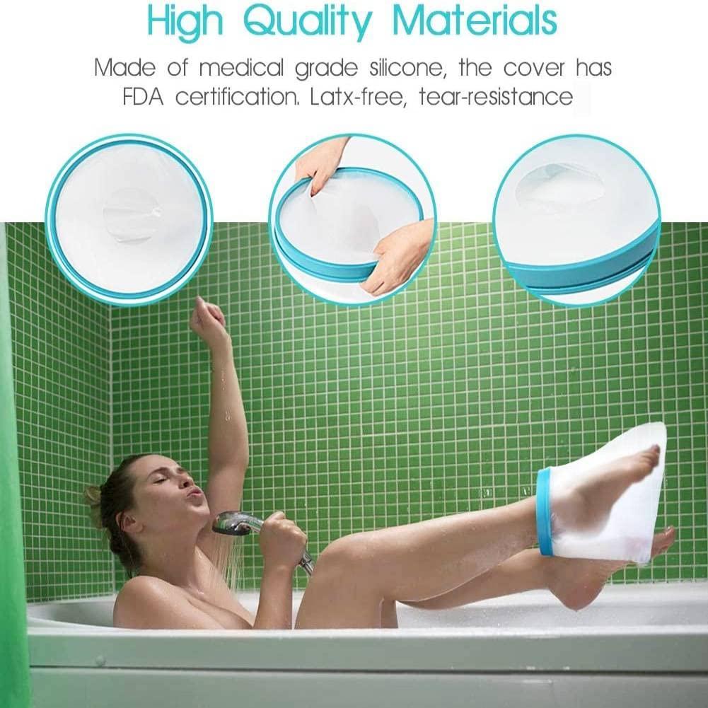 MWY DOACT Waterproof Cast Cover Foot, Cast Protector Adult Ankle for Shower Bath, Keep Leg Cast Bandage Dry, Watertight Cast Bag for Wound Foot Orthopedic Boot