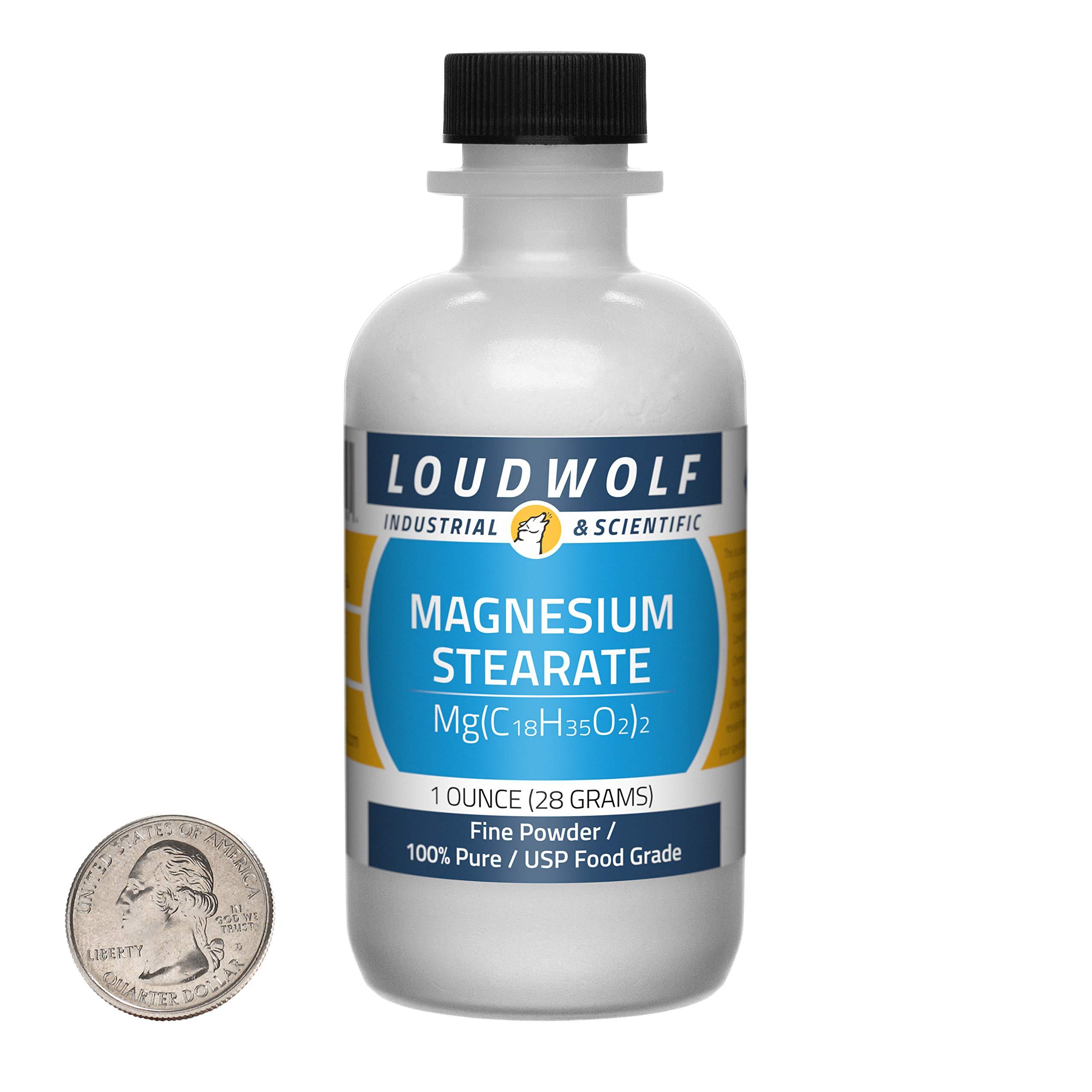 Loudwolf Magnesium Stearate / 1 Ounce Bottle / 100% Pure USP Food Grade/Fine Powder/USA