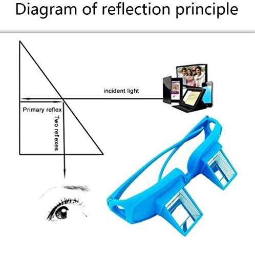 FveBzem FveBzem Prism Glasses Lazy Glasses Bed Prism Spectacles Horizontal Eyeglasses Lazy Readers for Reading/Watching TV Lying Down in Bed/Sofa, 90 Degree, Myopia Presbyopic usable, Unisex, Pain Relief