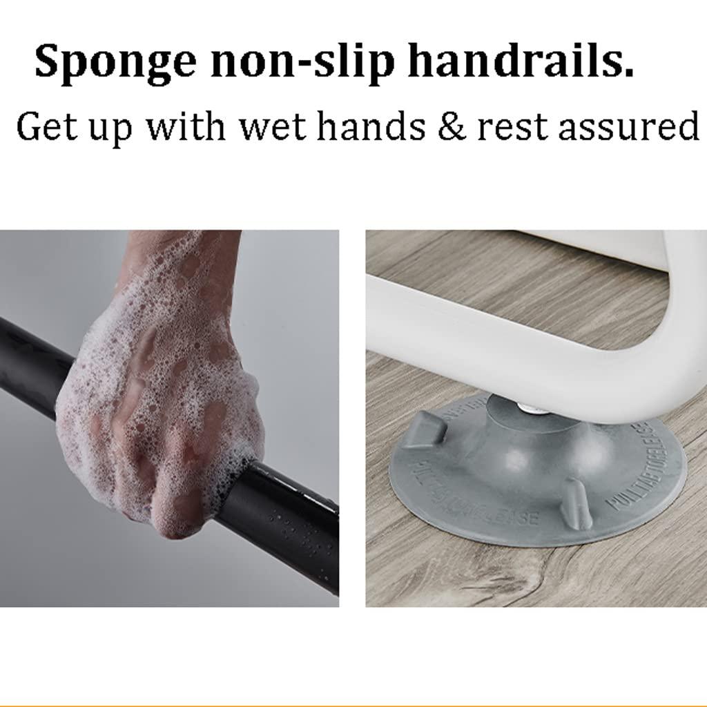 SOBOUR Compact Assist Toilet Safety Rails,Toilet Safety Frames & Rails for Elderly,Medical Bathroom Assist,Padded Armrest,No Punching Support Frame