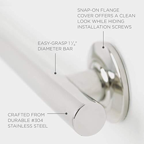 Seachrome Seachrome 36-inch Coronado Designer Straight Bathroom Shower Grab Bar, Stainless Steel, Polished Chrome