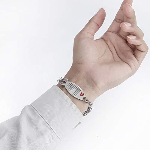 BAIYI HOPE BAIYI HOPE Personalized Medical Alert ID Bracelets Custom Engraved Stainless Steel Medical Emergency Bracelet for Girls, 6 inch