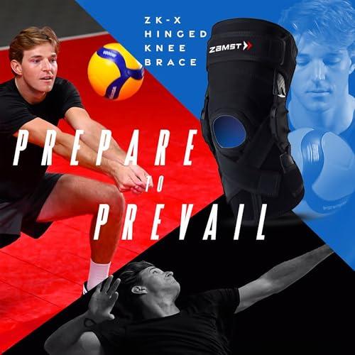 Zamst Zamst ZK-X Sports Knee Brace With Metal Hinges Protecting the Knee Ligaments For Moderate Sprains Of the ACL, MCL, LCL-for Basketball, Volleyball, Soccer, Football, Lacrosse, Ice Hockey-Black, 2XL