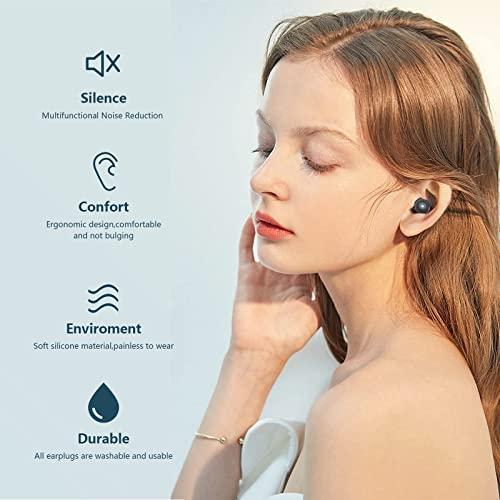 AGICEA Ear Plugs for Noise Reduction, Noise Cancelling Ear Plugs, Hearing Protection Earplugs, Soft and Reusable Ear Plugs for Sleeping, Study or Flights, 14 Silicone and Foam Ear Tips in XS/S/M