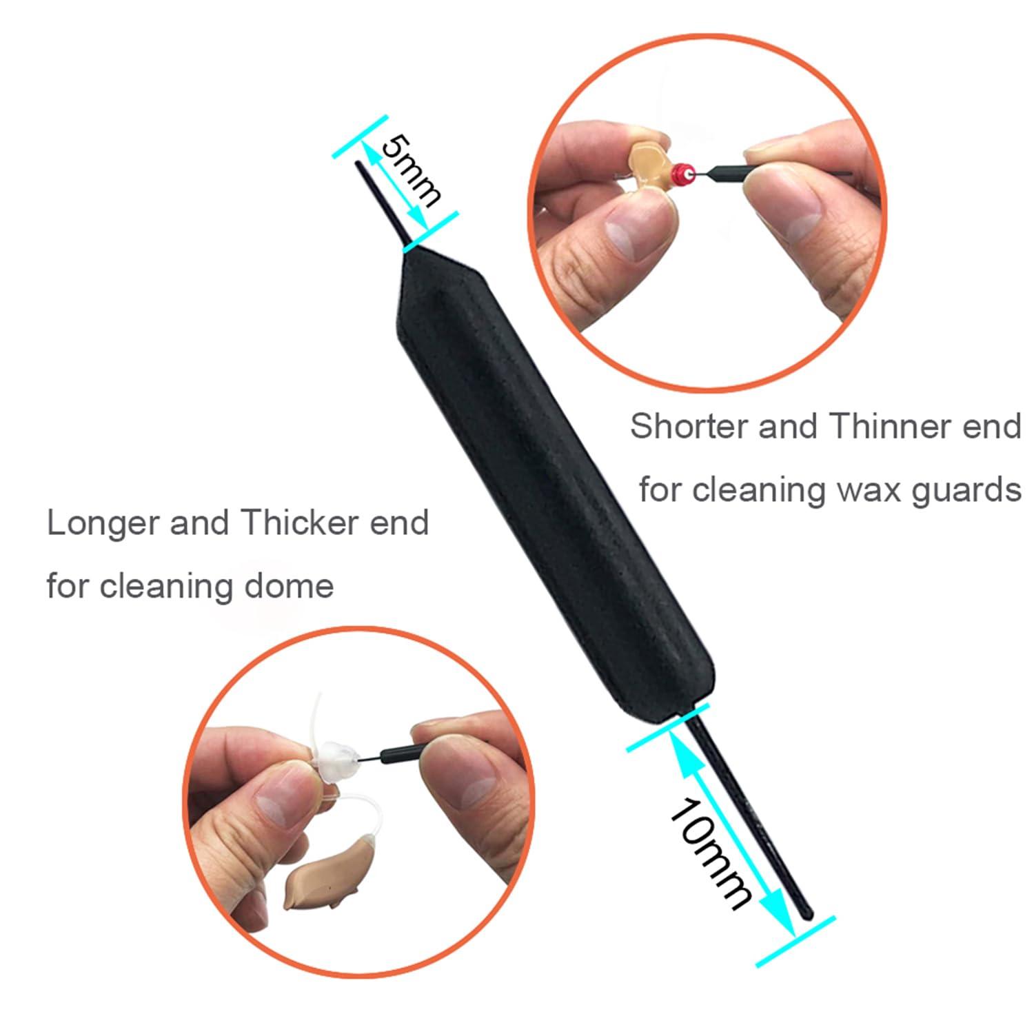 Anico MiniFit Power Domes for Oticon Hearing Aids, 10mm Replacement Domes for Oticon Mini RITE Hearing Aids with Cleaning Brush Tools Kit and Carry Case (10mm)