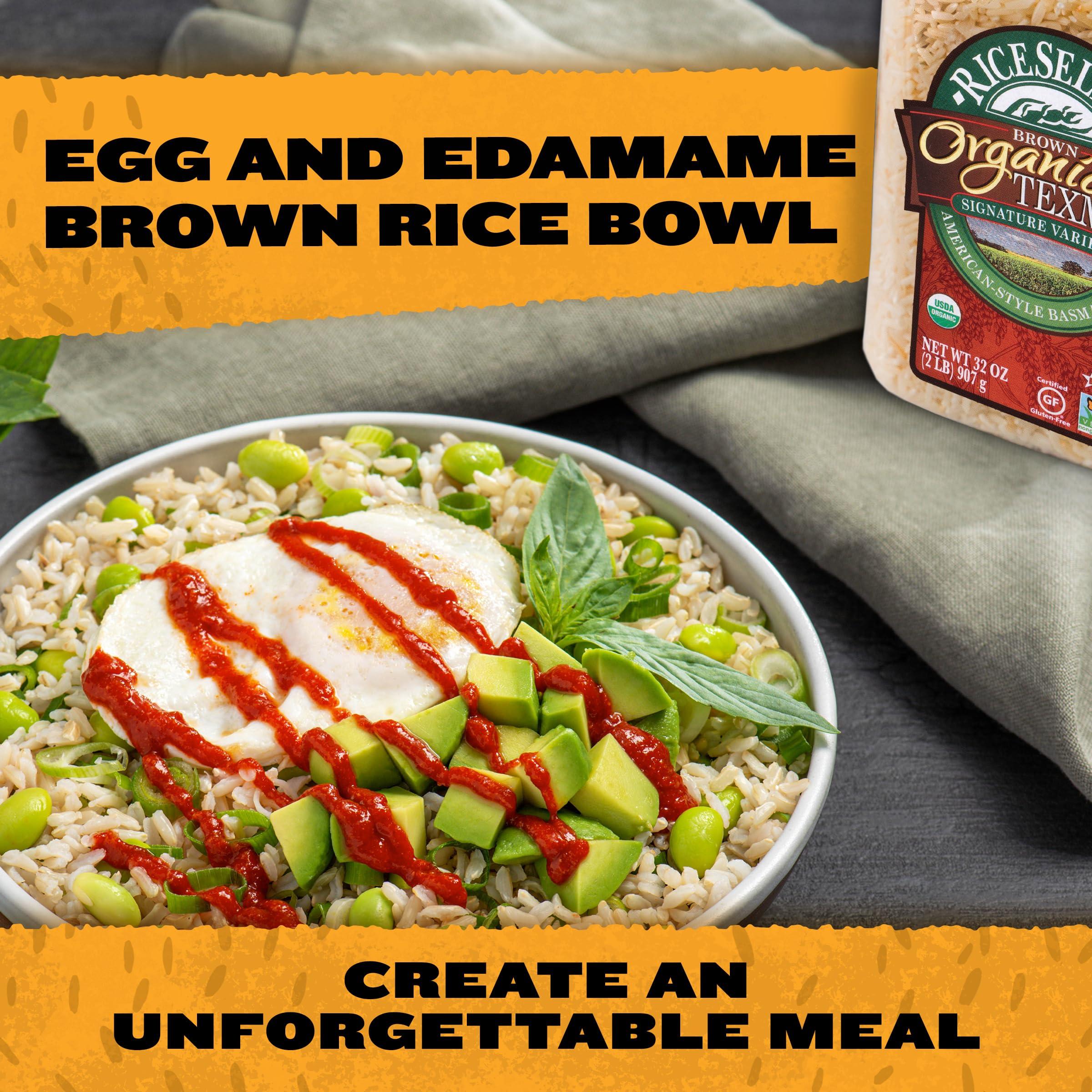 RiceSelect RiceSelect Organic Texmati Brown Basmati Rice, Premium Non-GMO Gluten-Free Long-Grain Brown Rice, 32-Ounce Jar