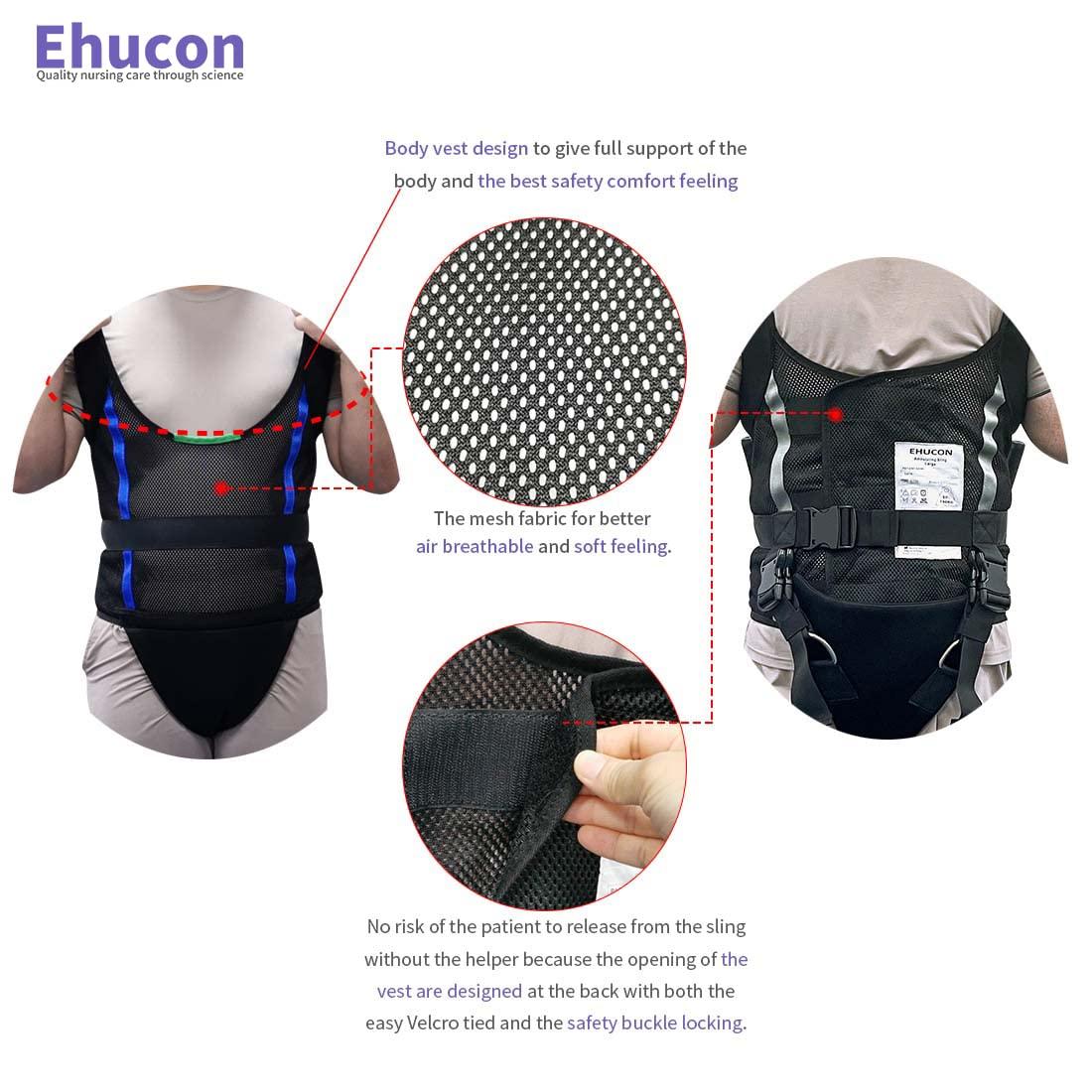 Ehucon Ehucon Patient Walking Sling for Standing Exercise,Hoyer Lift Walking Sling Standing Aids for Patient Ambulation Training -Safety Loading Weight 550 Lbs (Small (Pack of 1))