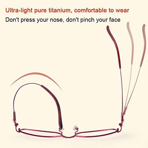 XUAN XUAN Transition Photochromic Reading Glasses Blue Light Blocking Glasses Multifocus Readers Women Sunglasses Spring Hinge (Color : Red, Size : 1.75)