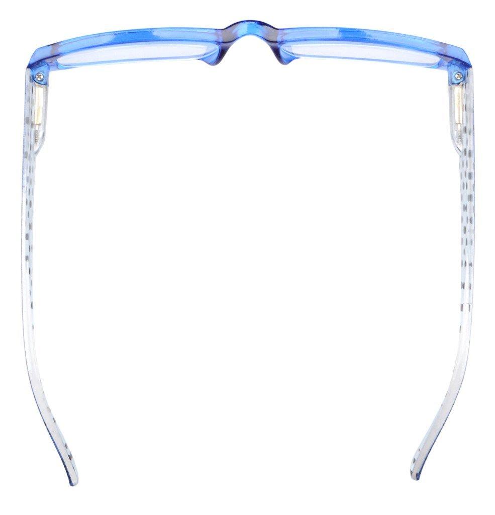 Eyekepper Eyekepper 5-Pack Spring Hinges Polka Dots Patterned Temples Rectangular Reading Glasses Readers Blue +1.75