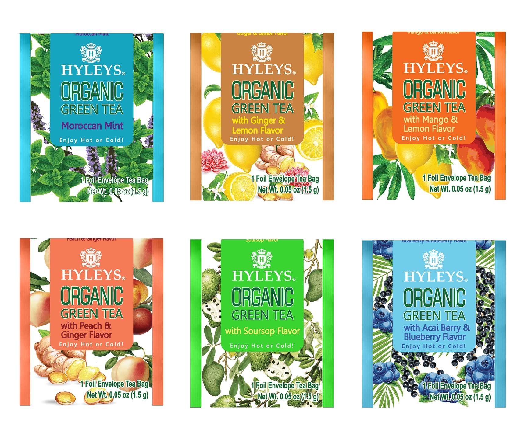 HYLEYS Tea Hyleys Organic Green Tea 7 Assorted Flavors - 84 Tea Bags