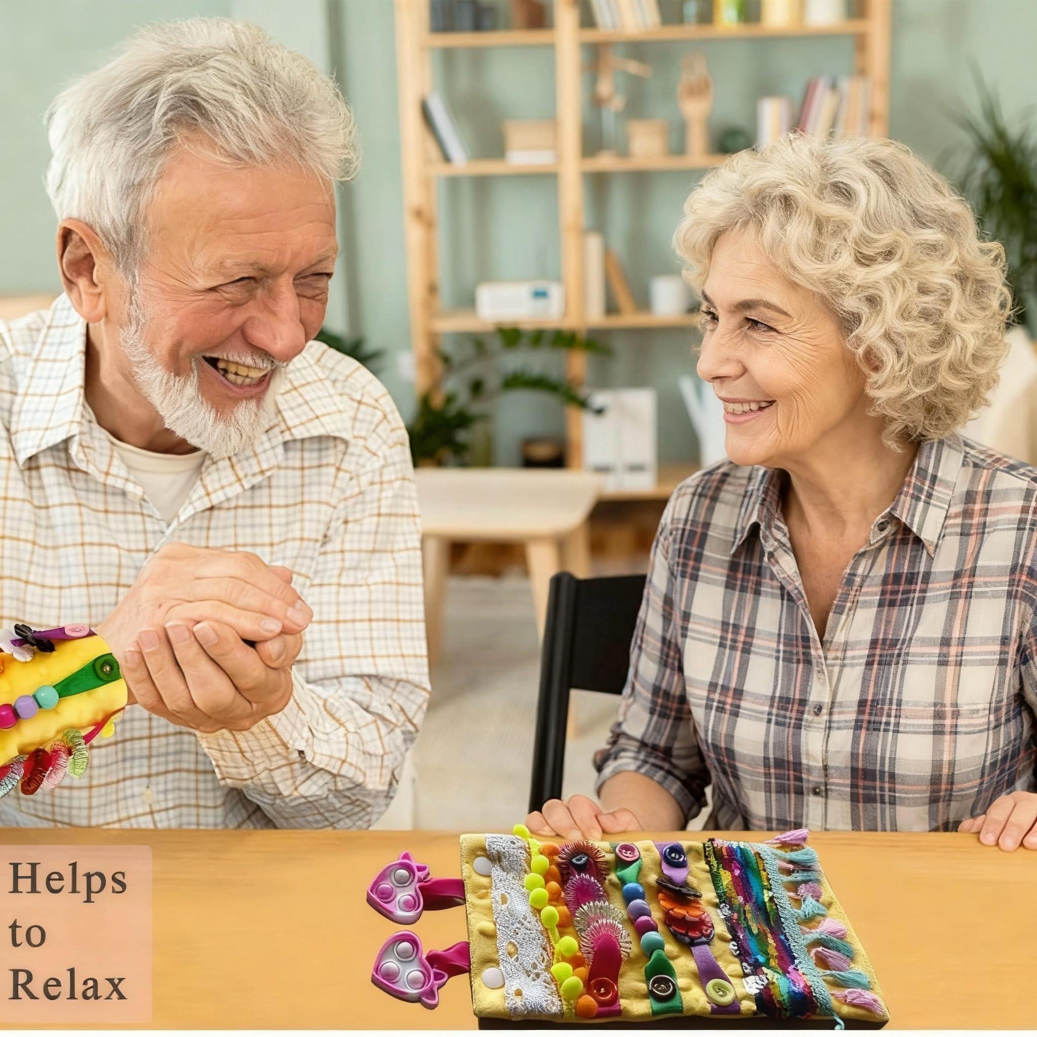 Okueejur Sensory Toys for Alzheimer Patients for Therapy and Anxiety Relief Autistic Dementia Sensory Toy Arm Pillow Fidget Wrist Cuff (Orange)