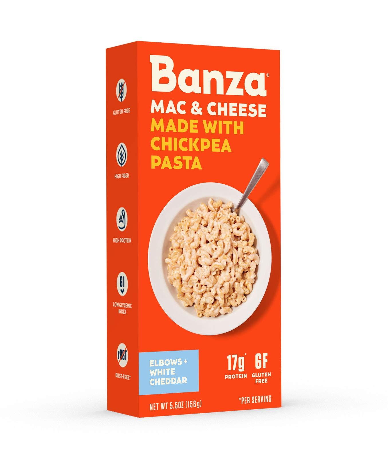 Banza Banza Chickpea Mac and White Cheddar Cheese Pasta, 5.5 Ounce - 12 per case.