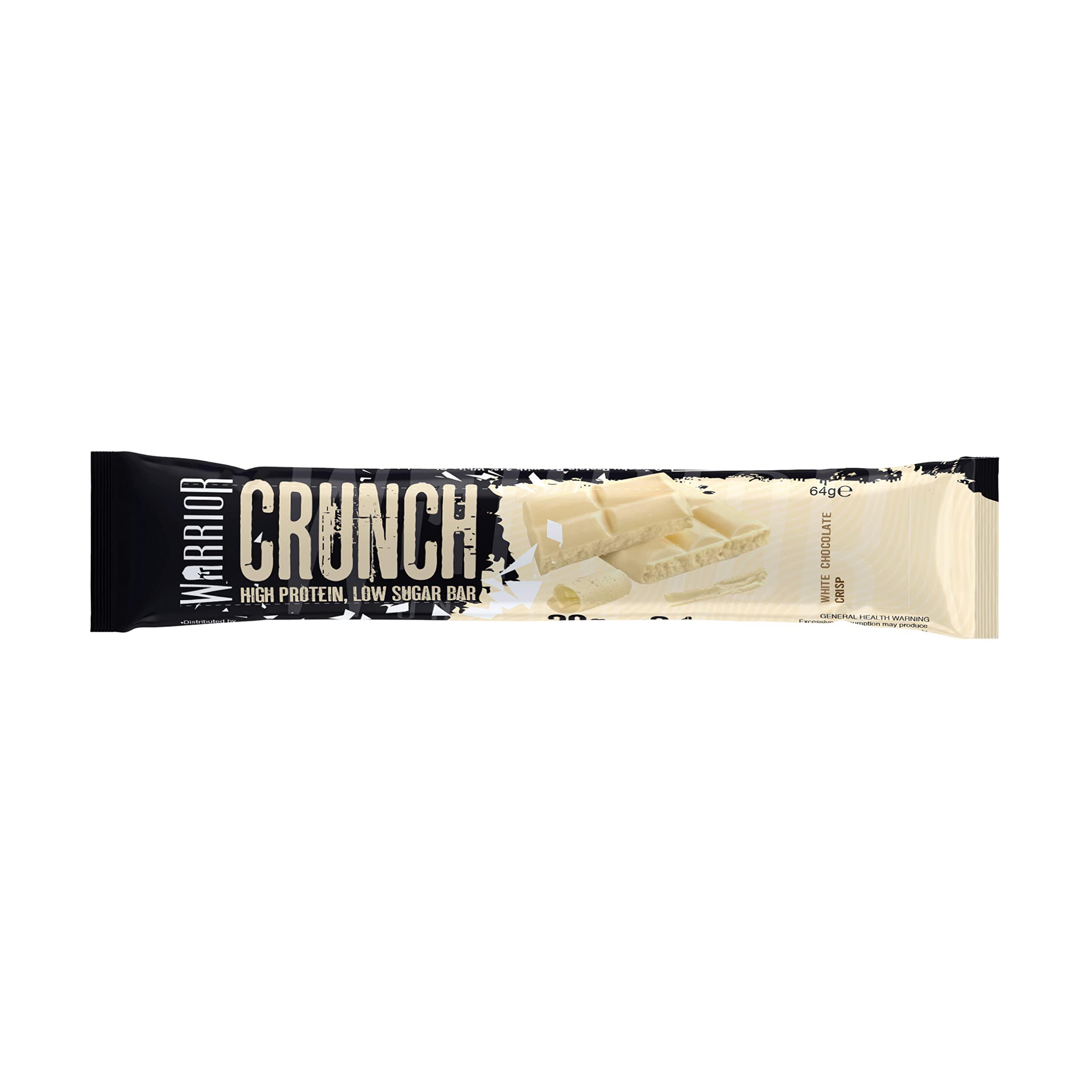 Warrior Supplements Warrior Crunch High Protein Low Carb White Chocolate Crisp Bar, 64 g, Pack of 12