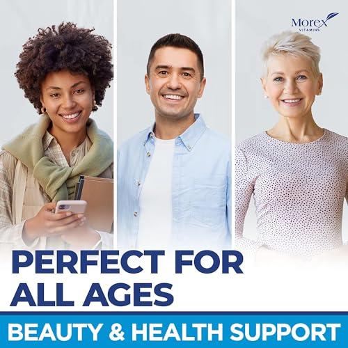 MOREX VITAMINS Hair Vitamins Natural Gummies - Biotin Multivitamin for Hair, Skin & Nails with Collagen & Keratin - Anti Aging Collagen Gummy Vitamins for Men & Women - Hair & Nail Growth Gummies - 60psc