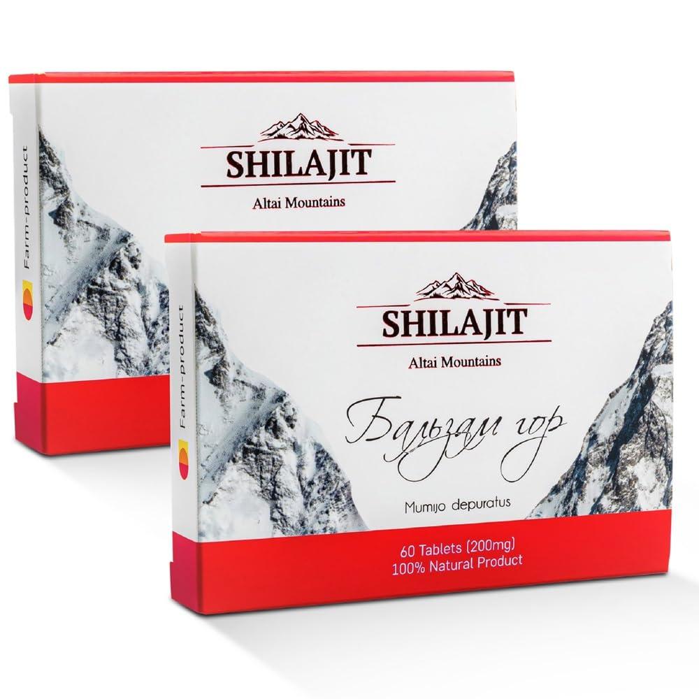 Siberian Green Altai Shilajit 120 Tablets Mountain Balsam Label - Original Altai Siberian 100% Pure Fulvic Acid and Trace Minerals
