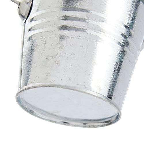 Juvale 10 Pack Small Metal Buckets for Party Favors, Tiny Galvanized Silver Pails for Crafts, Succulents (3.3 x 2.5 x 3 in)