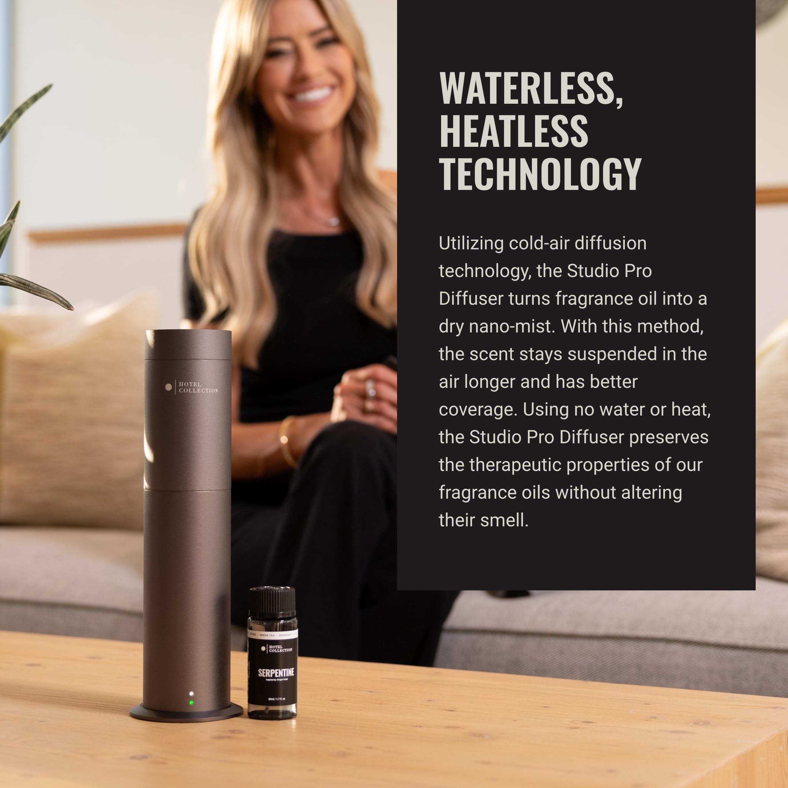 Hotel Collection Hotel Collection-Studio Pro Essential Oil Diffuser-600 sq ft Coverage-Cordless & Portable with Remote-Cold-Air Diffusion Technology-Air Freshener-Champagne-Works Exclusively with Pro Pod Bottles