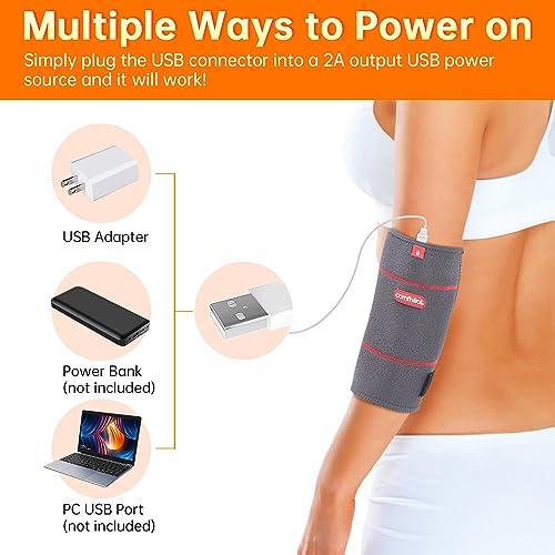 comfheat Comfheat Elbow Heating Pad Wrap for Joint Pain USB Heated Elbow Brace for Tendonitis and Tennis Elbow Portable Moist Heat Therapy Elbow Sleeve Adjustable Temperature (Non-Chargeable)