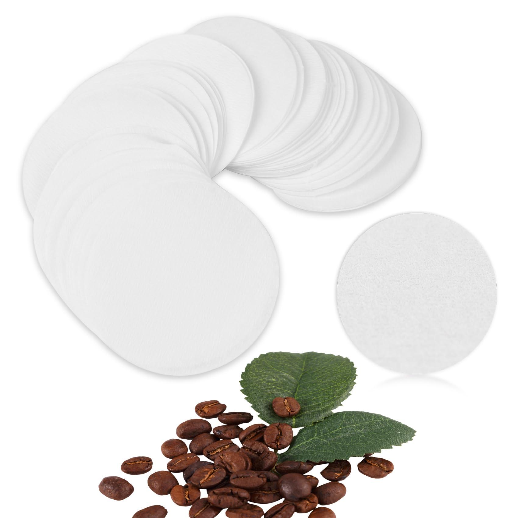 CEYAZYE 200 PCS Round Coffee Filter Paper, 56 mm Disposable Coffee Filters, Moka Coffee Pot Filter for Espresso Machine Portafilter Moka Pot, Quality Material Paper Fiber Heat Resistance for Coffee Mocha