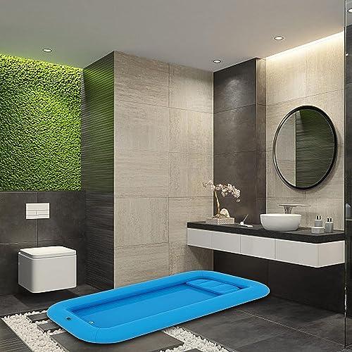 CEEBUS Inflatable Bathtub Portable Adult Tub PVC Body Washing Basin System Inflatable Hair Wash Basin Disabled Bed Shower Inflatable Tub Home Care Bed Accessories