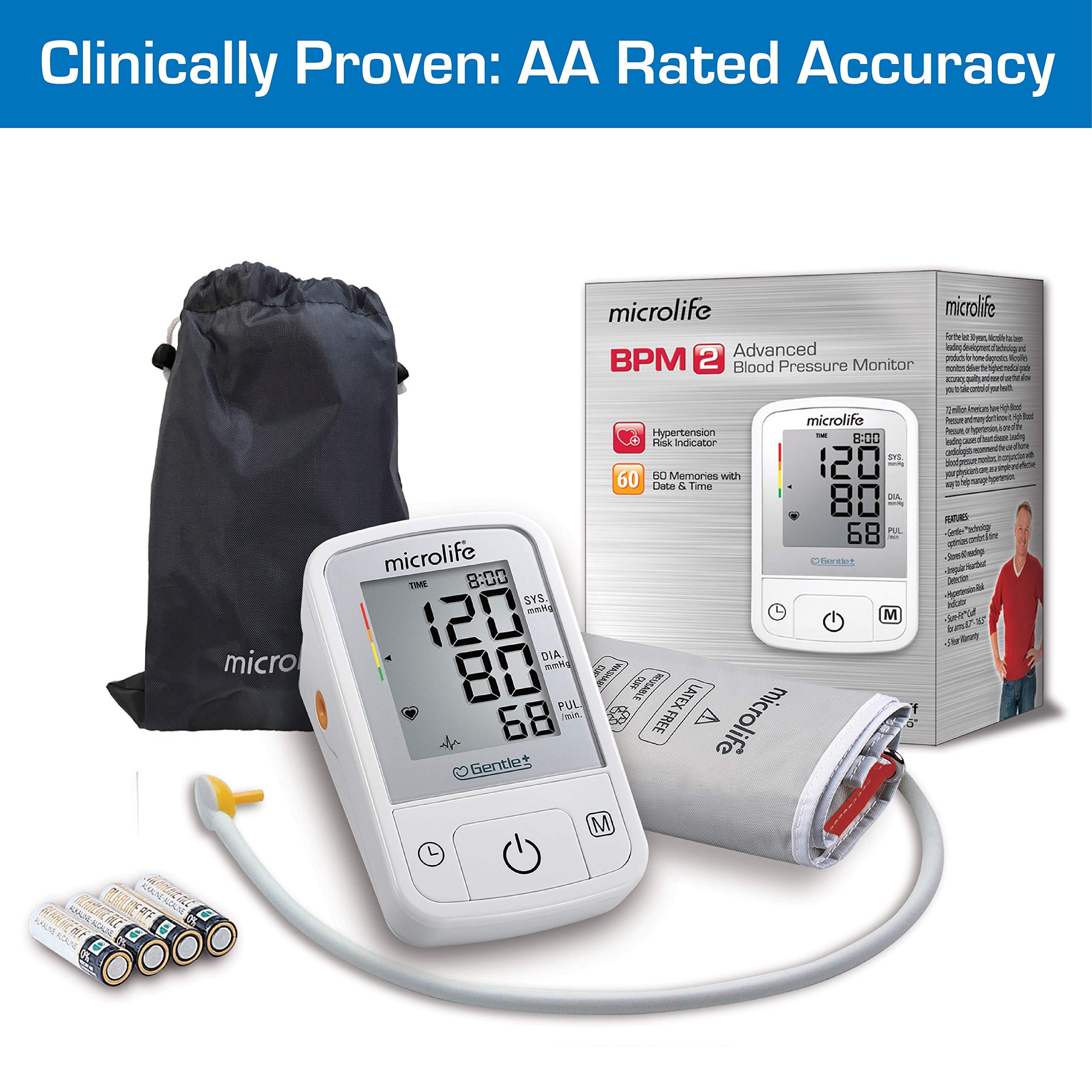 Microlife Microlife BPM2 Automatic Digital Upper Arm Blood Pressure Monitor, Wide-Range Cuff Fits Most (Medium Large up to 16.5 in), Stores 60 Measurements