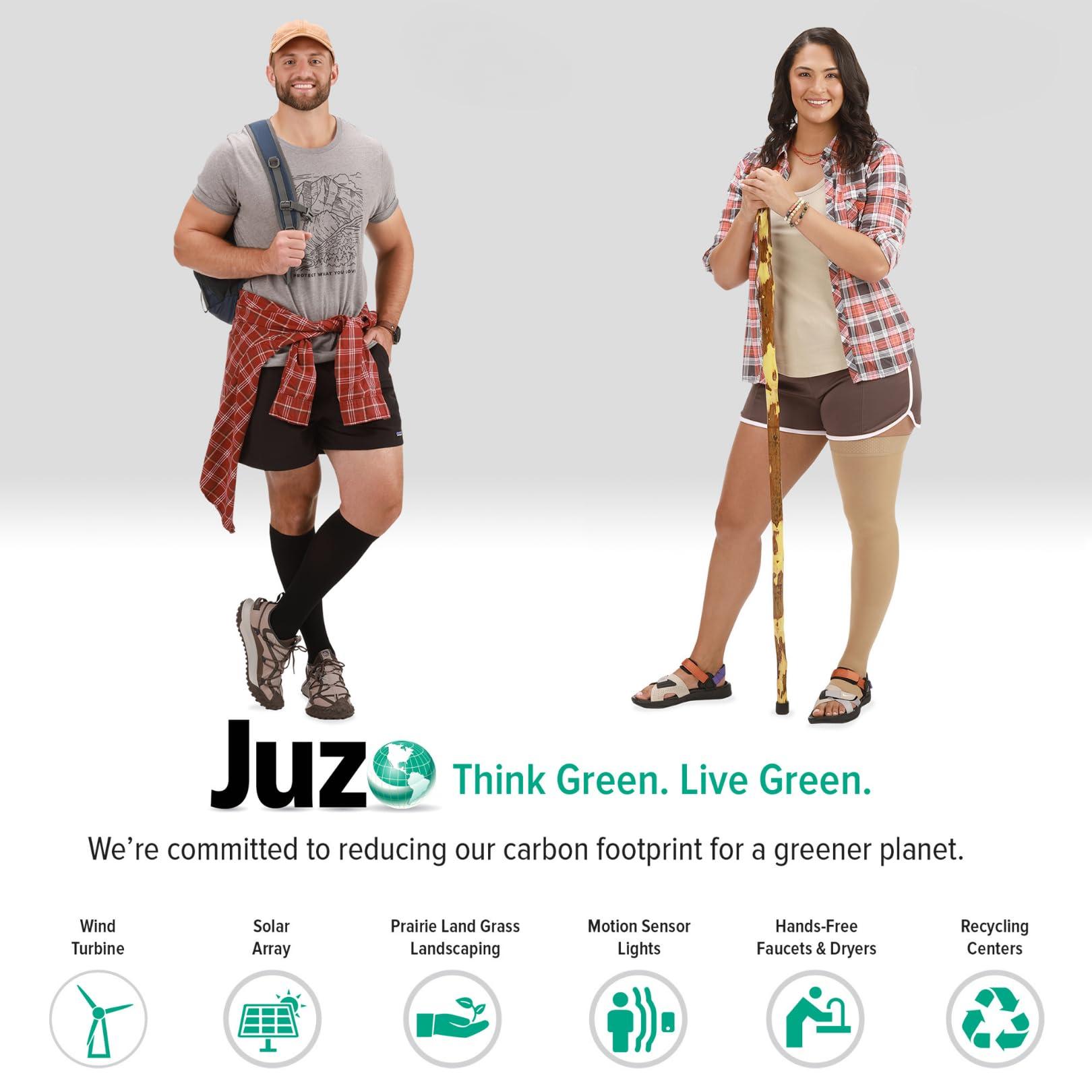 Juzo Juzo Soft 20-30 mmHg Compression Stockings, Thigh High, Silicone Band, Closed Toe | Compression Socks for Moderate Varicosities & Edema, Post-Sclerotherapy, Post-Op | Beige, X-Large (V)
