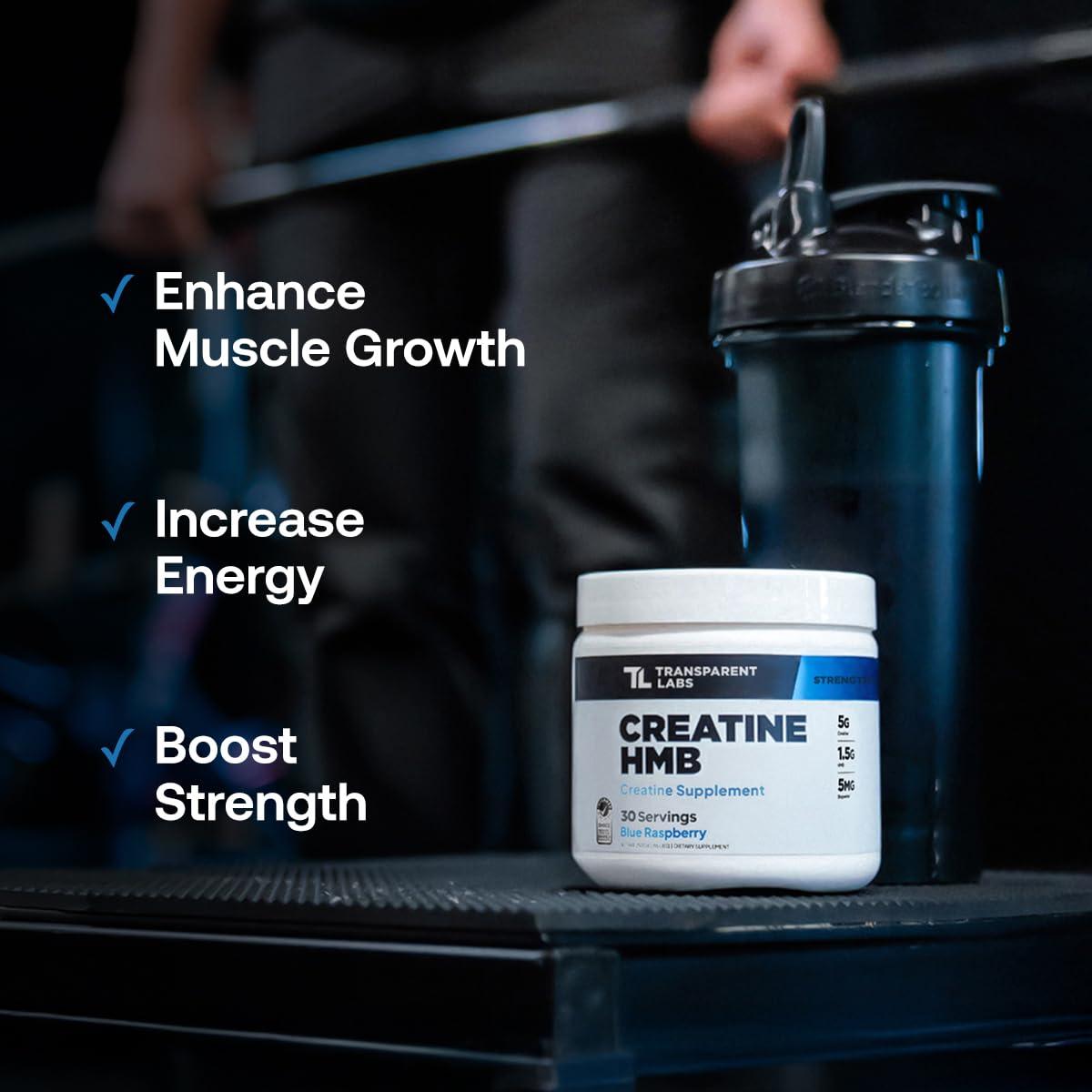Transparent Labs Transparent Labs Creatine HMB - Creatine Monohydrate Powder with HMB for Muscle Growth, Increased Strength, Enhanced Energy Output, and Improved Athletic Performance - 30 Servings, Hawaiian Splash
