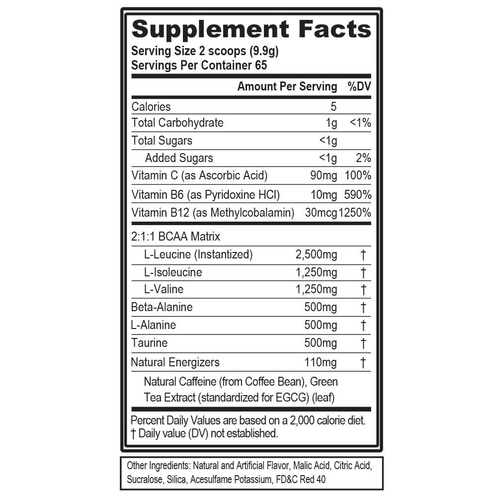 Evlution EVL BCAAs Amino Acids Powder - BCAA Energy Pre Workout Powder for Muscle Recovery Lean Growth and Endurance - Rehydrating Post Workout Recovery Drink with Natural Caffeine - Fruit Punch
