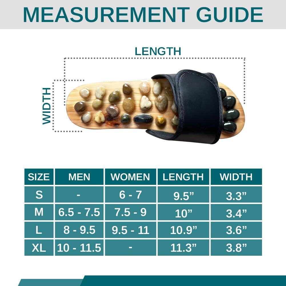 Comfecto Acupressure Massage Slippers with Earth Stone (Men 8-9.5/Women 9.5-11)