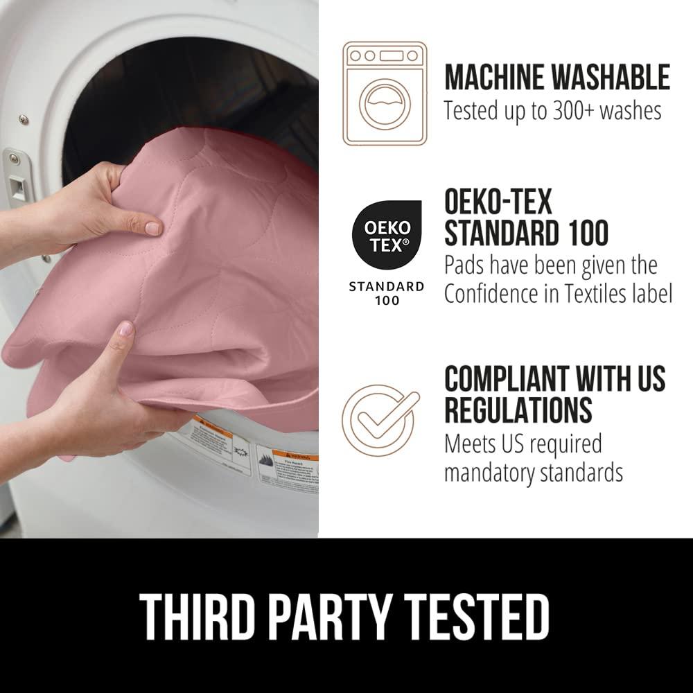 Gorilla Grip Gorilla Grip Washable Underpads, Waterproof Reusable Heavy Absorbency Incontinence Bed Pads, Leak Proof Toddler Mattress Pads, 52x34 Slip Resistant Pad Protector for Bedwetting, Adults and Kids, Pink