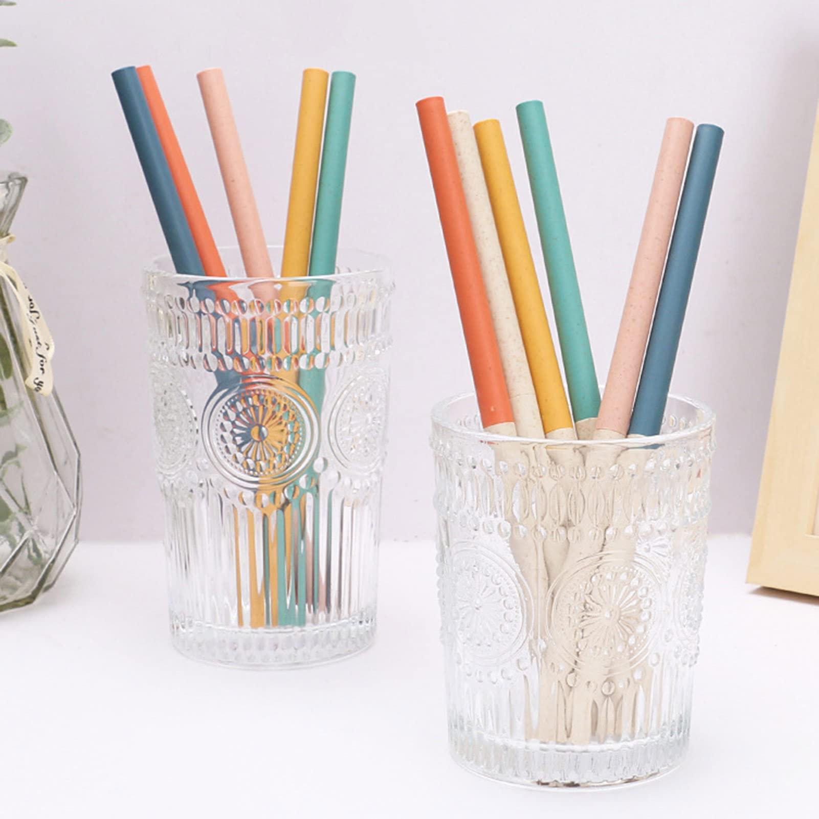 Meboltpan Reusable Straws, 6PCS Plastic Straws Bulk Detachable Plastic Drinking Straw Multicolor Thick Plastic Straws with Straw Brush