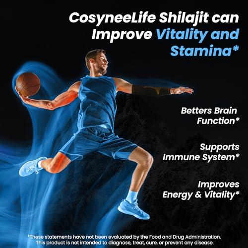 cosynee cosynee Shilajit Himalayan Capsules Made with Pure and Organic Shilajit Powder | Nature Source of 56% Fulvic Acid and 5% Piperine | Energy Support | 90 Capsules