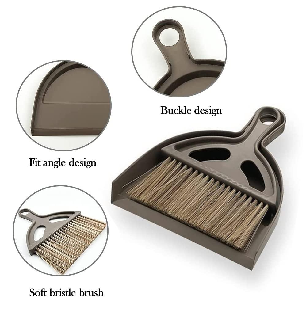 WDDBHSKN Mini Broom and Small Dustpan Brush - Mini Broom and Dustpan, Small Broom and Dustpan Set, Mini Dustpan and Brush Set, Small Dust pan and Brush Set, Hand Broom and Dustpan Set for Home/Camping/Pets.