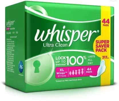 WHISPER Whisper Ultra Clean Sanitary Pads - 44 Count XL Wings Super Saver Pack Sanitary Pad