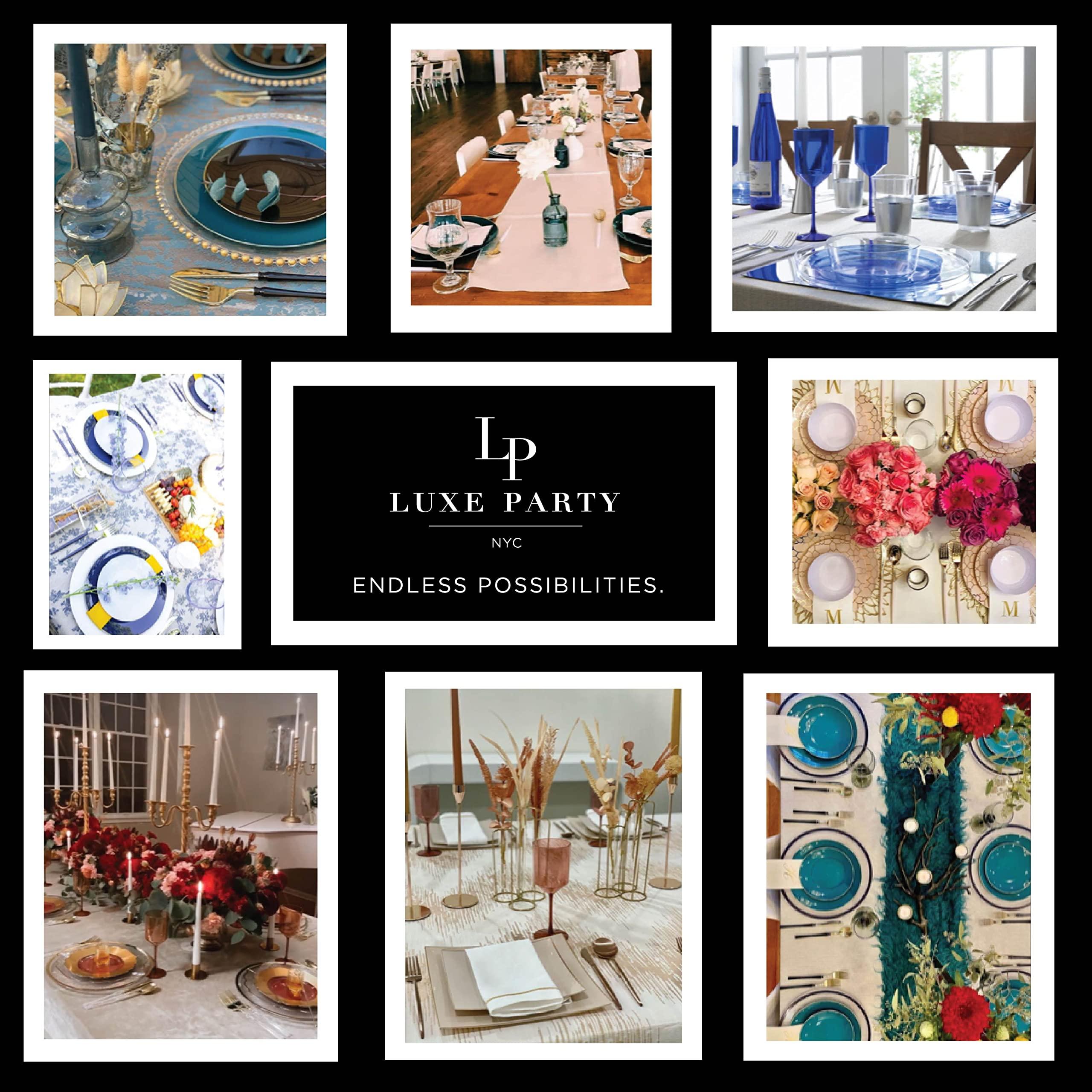 LUXE PARTY Luxe Party 112 Pack Dinner Napkins, Disposable, Premium 3 Ply Paper, Rectangular, Decorative Guest Place Setting, Red with Gold Stripe