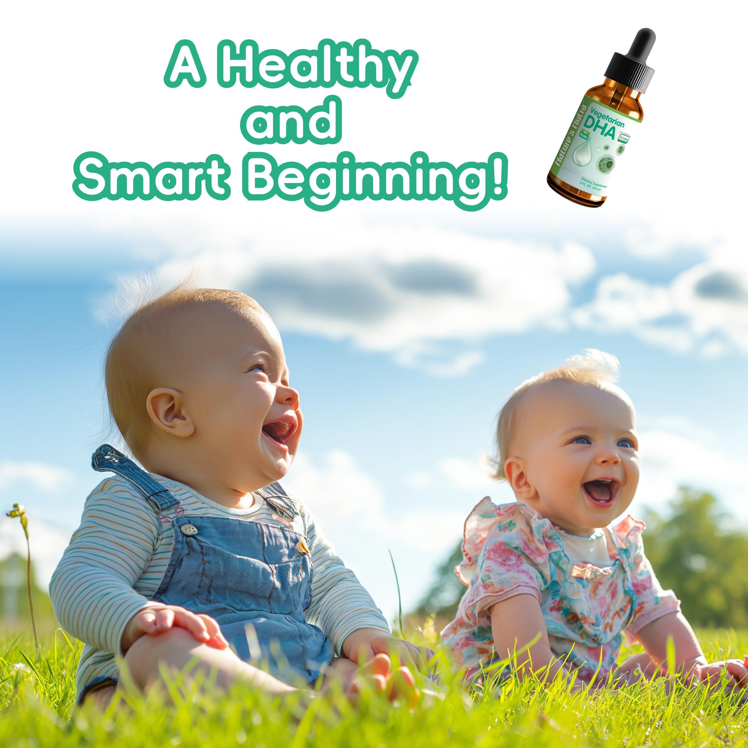 Nature's Nutra Nature's Nutra Vegetarian DHA, Premium Liquid DHA for Baby, Infant, Kids and Children, Non-GMO, DHA 100 mg, Pure Plant Source, 2 Fl Oz (60ml)