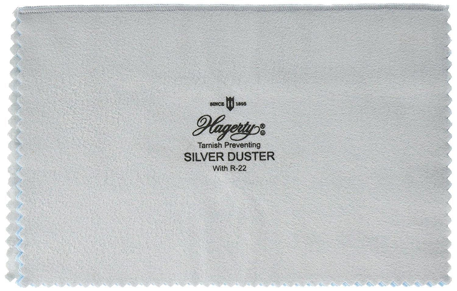 Hagerty Hagerty Silver Duster - 2 Piece Polishing Cleaner Cloth for Holloware, Flatware, and Jewelry, Clean and Remove Tarnish for Sterling Silver, Silver Plate, Gold - 12\"x15\"