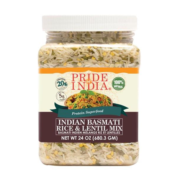Pride Of India Pride Of India - PACK of 6 - Indian White Basmati Rice & Lentil Kitchari Mix - Protein Superfood, 1.5 Pound Jar