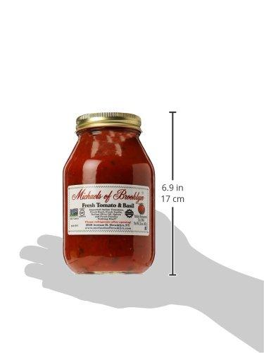Michaels Of Brooklyn MICHAEL\'S OF BROOKLYN Tomatoes & Fresh Basil Pasta Sauce, Non-GMO, Gluten Free, and Yeast Free Fresh Tomato Sauce made with Fresh Basil, Garlic, Olive Oil, and Parsley - 32 oz Jar