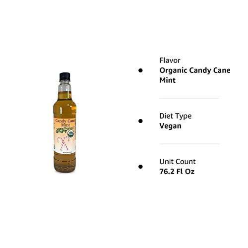 Joe's Syrup Joe’s Syrup Organic Flavored Syrup, Organic Candy Cane Mint, 750 ml (3 Pack)