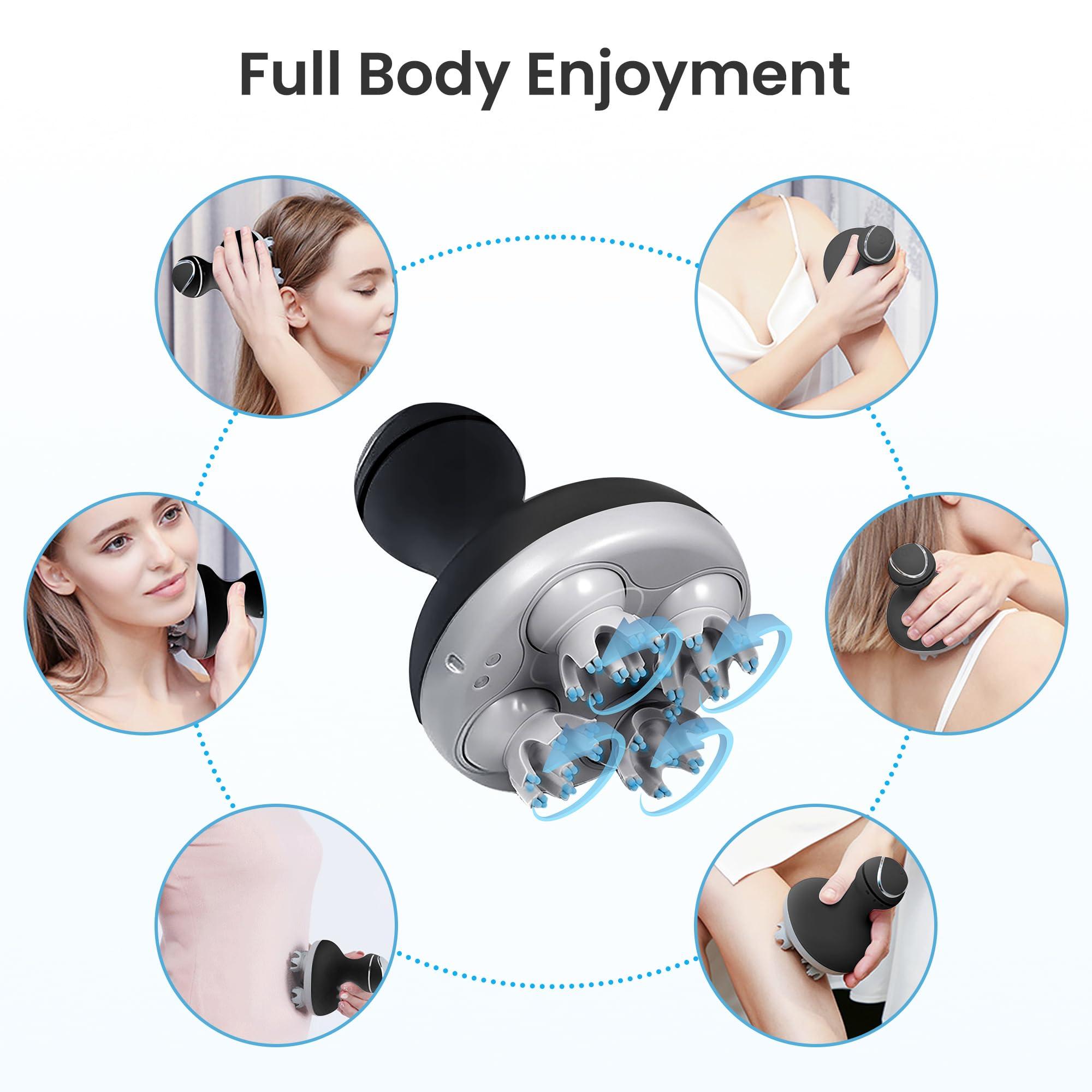 COMFIER COMFIER Electric Scalp Massager Hair Growth, Cordless Head Massager Scalp Stress Relax, Waterproof Handheld Hair Scratcher with 84 Silicone Nodes, Gift for Men Women