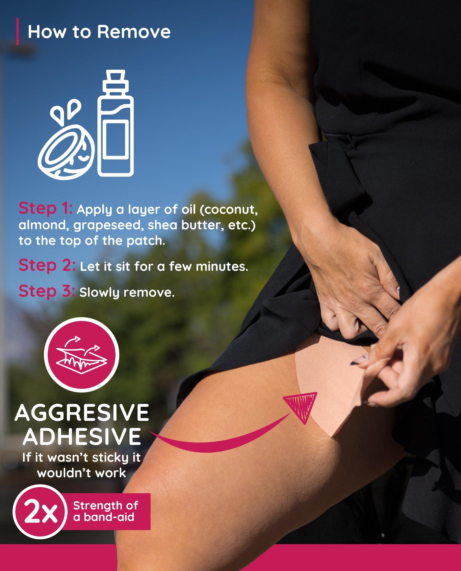 THE CHUB RUB PATCH The Chub Rub Patch for Thighs (AS SEEN ON SHARK TANK), Anti Chafe Thigh Chafing Prevention Friction Tape Patches, Anti Chafing Skin Tape for Inner Thigh Rubbing Prevention Women (3 Pairs), Cocoa