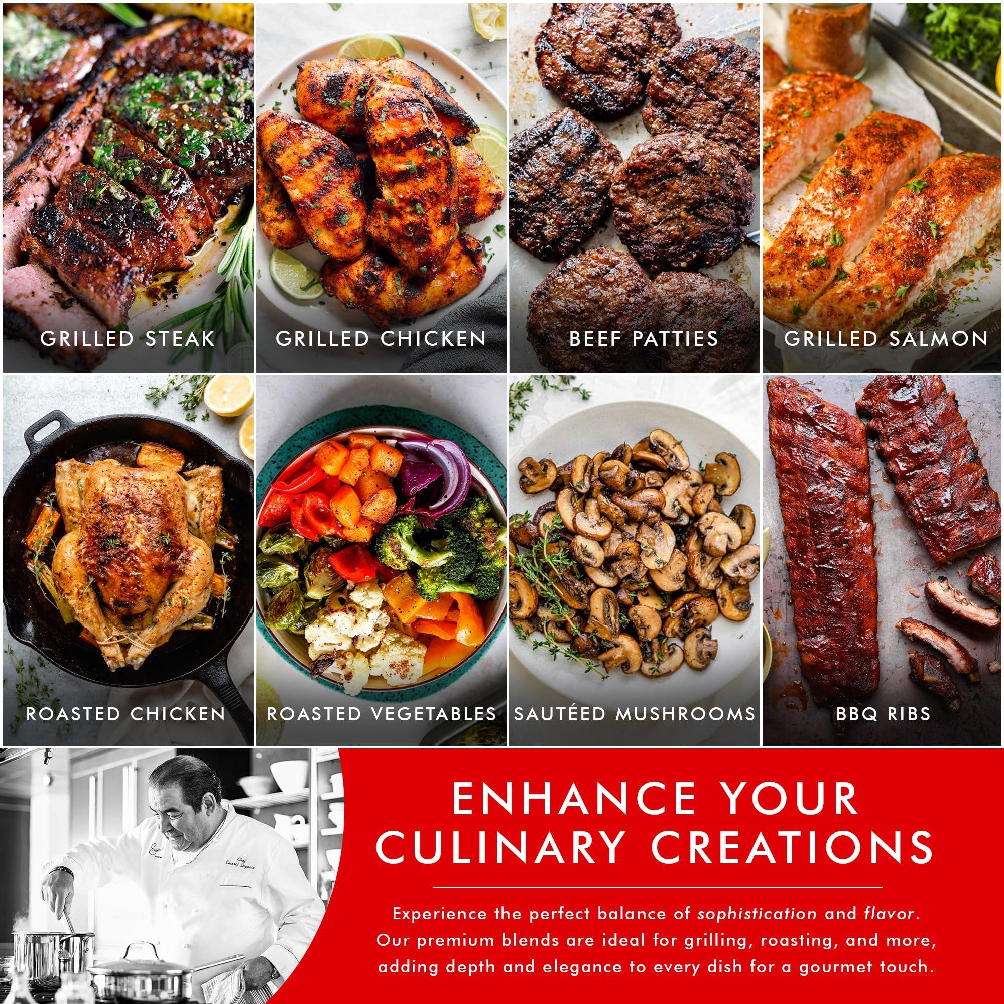 Emeril Lagasse Emeril Lagasse 5 Oz, 3-Pack and 6-Pack Seasoning Blend: Original Essence, Cajun, Blackened, Chicken Rub, Steak Rub and Rib Rub Best Seasonings and Spices for Cooking (Blackened - 6PK)
