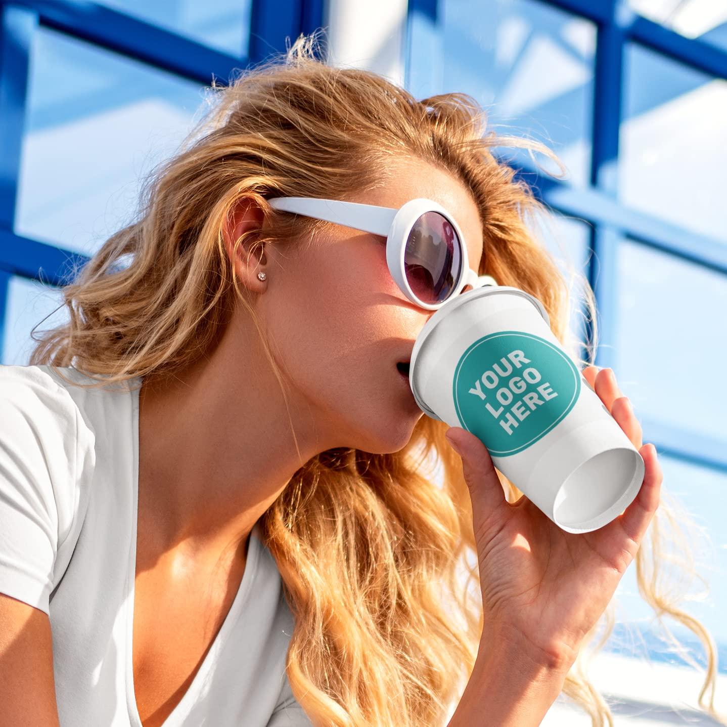 Cupslock CupsLock Personalized Coffee Cups Paper Coffee Cups for Hot and Cold Drinks Coffee Cups for Shops, Office, Small Businesses Sturdy and Reliable Custom Cups Personalized with Logo (16oz - 50Pack)