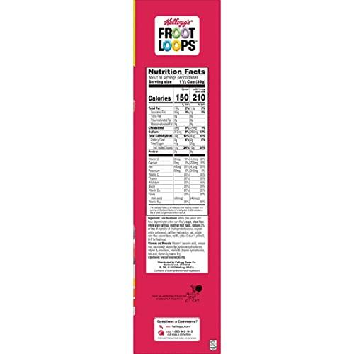 Froot Loops Froot Loops Breakfast Cereal, Fruit Flavored, Breakfast Snacks with Vitamin C, Large Size, Original, 14.7oz Box (1 Box)